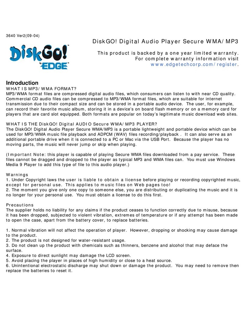 Edge DiskGO! Digital Music Player User manual