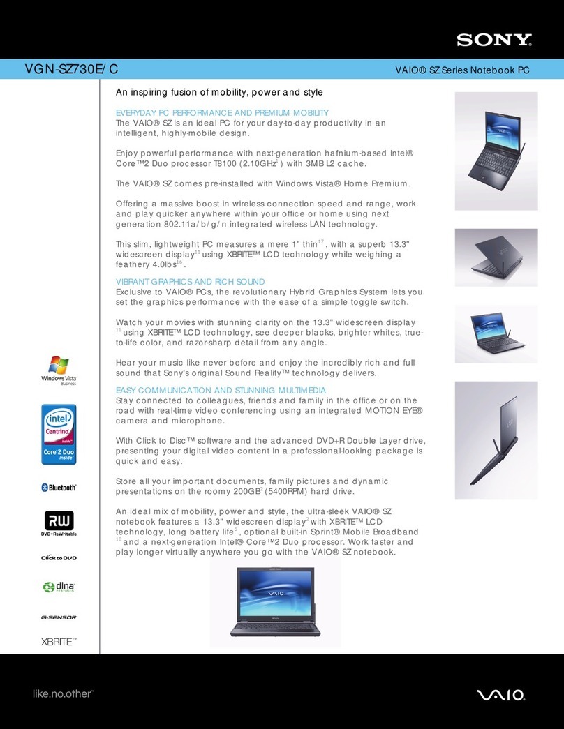 Sony VGN-SZ730E/C User manual