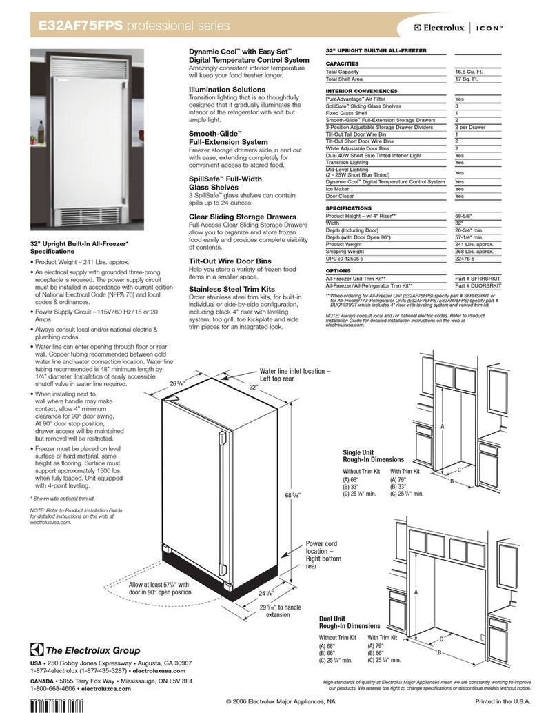 Electrolux E32AF75FP Specifications