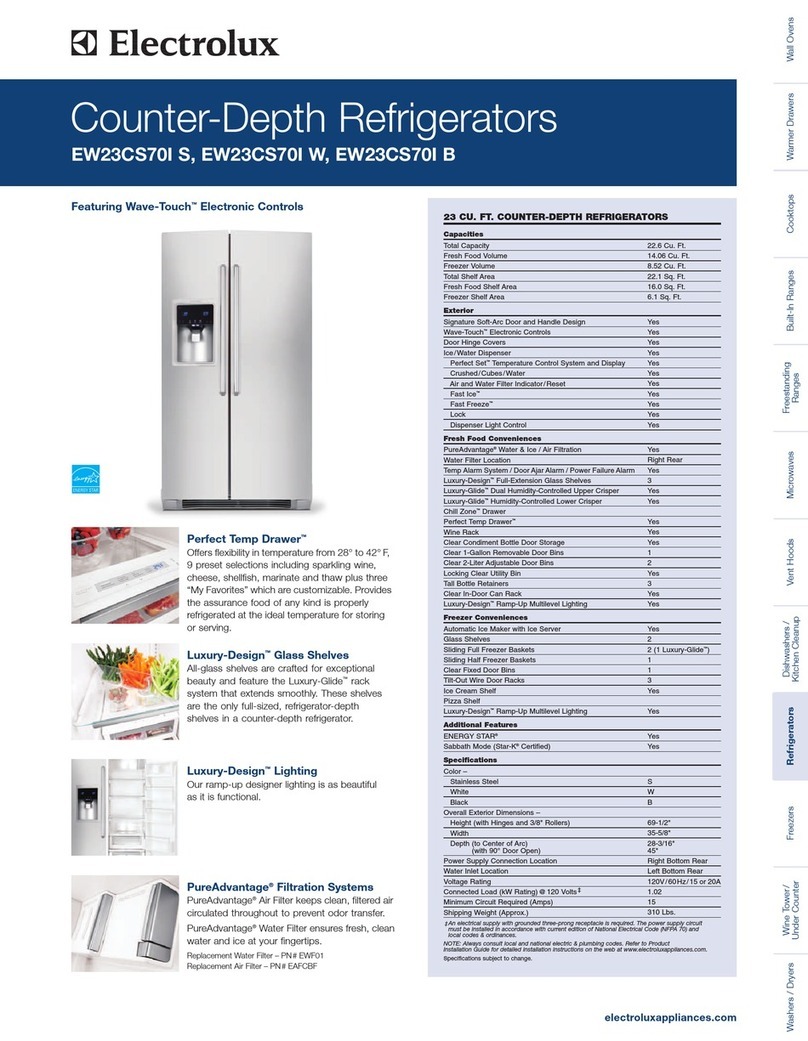 Electrolux EW23CS70 Specifications