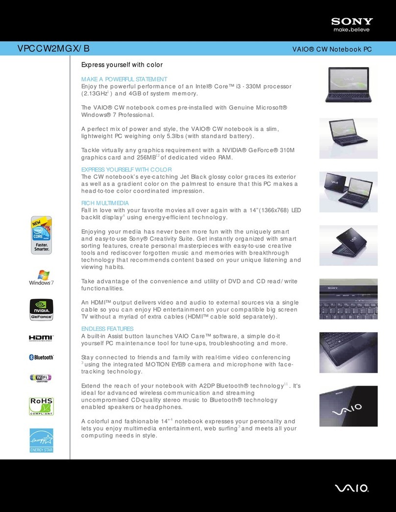 Sony VPCCW2MGX User manual Sony VPCCW2MGX User manual