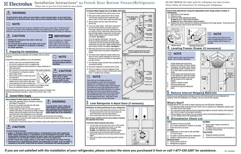 Electrolux EI23BC51IS - 23" IQ-TouchTM Control install guide
