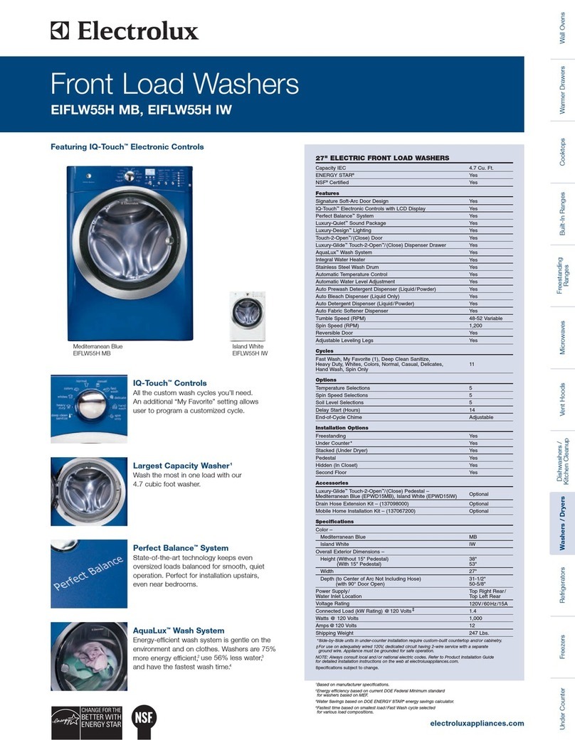 Electrolux EIFLW55H MB Specifications