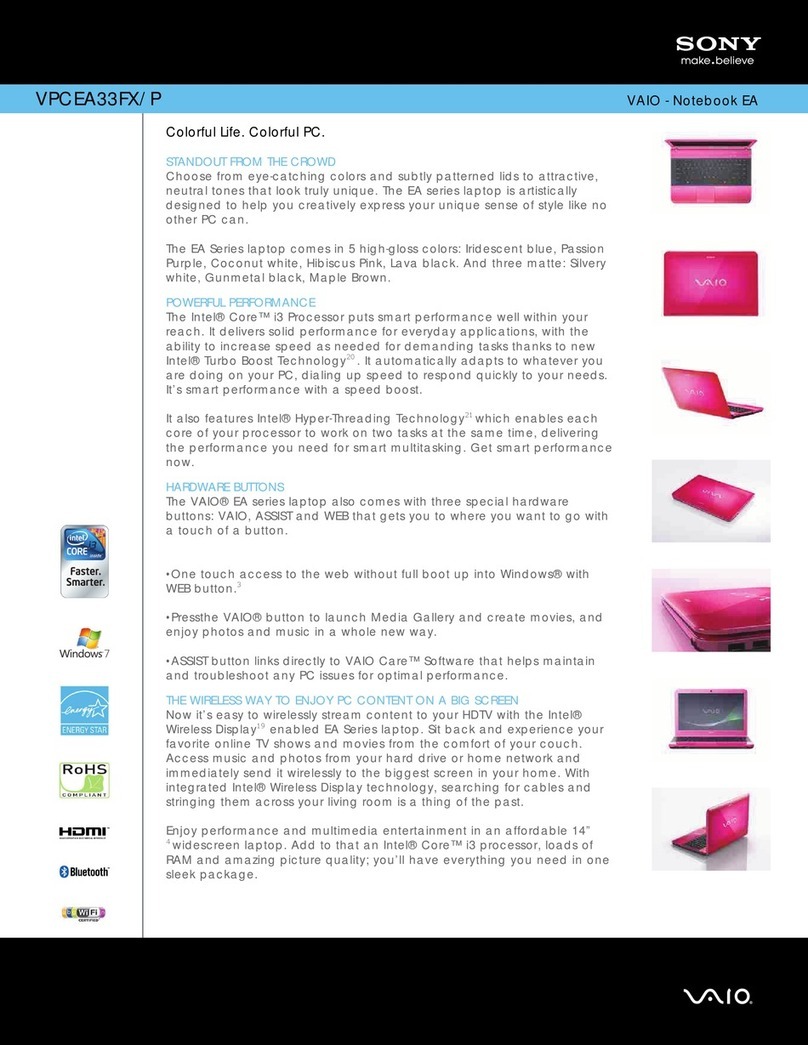 Sony VPCEA33FX/P User manual