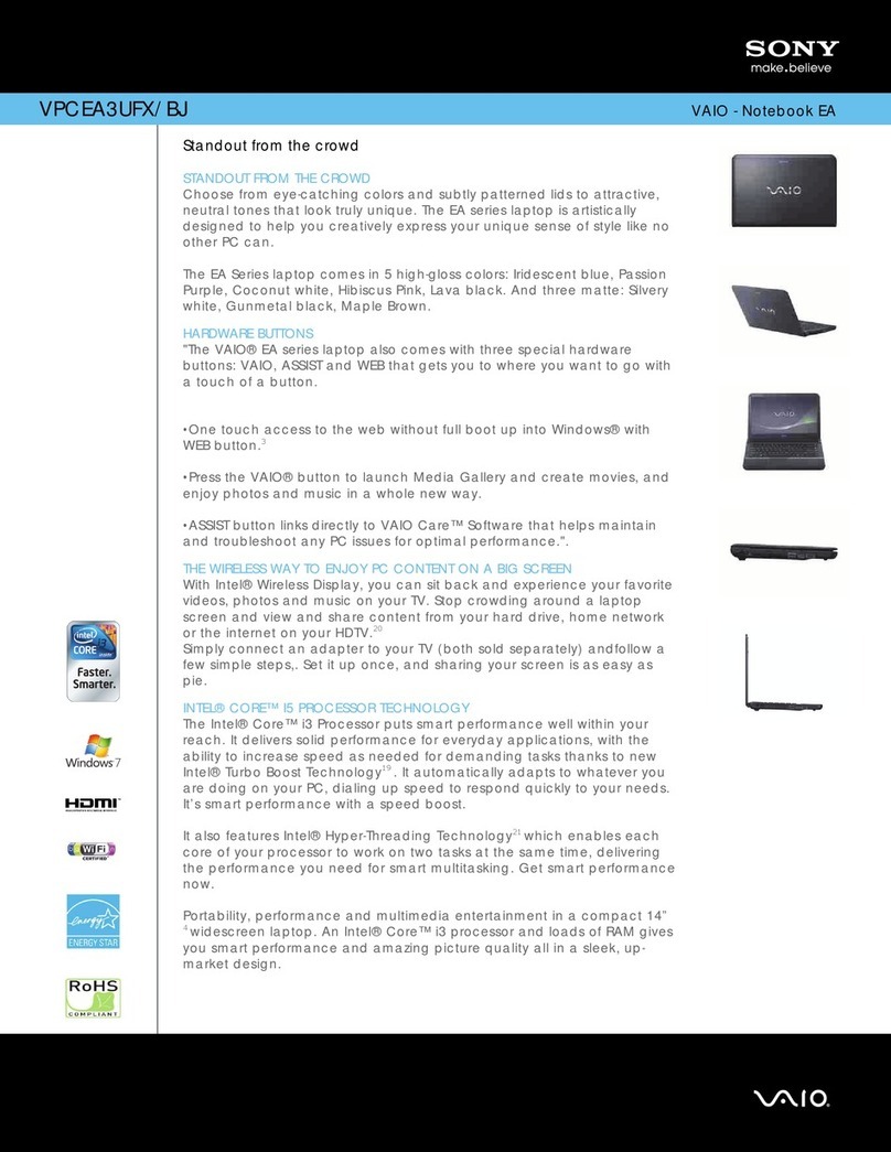 Sony VPCEA3UFX User manual