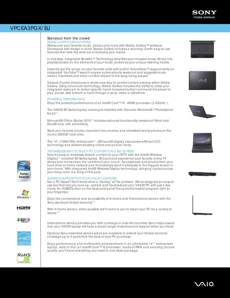 Sony VPCEA3PGX User manual