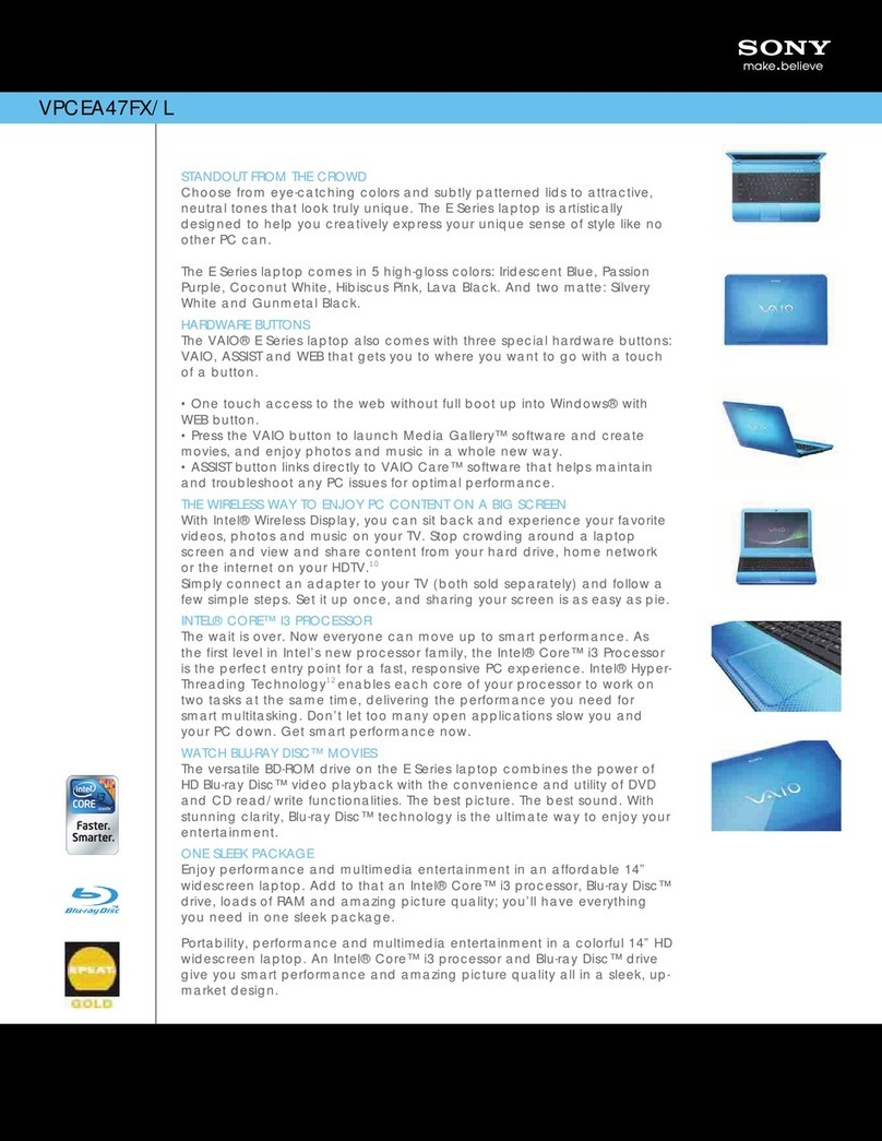 Sony VPCEA47FX/L User manual