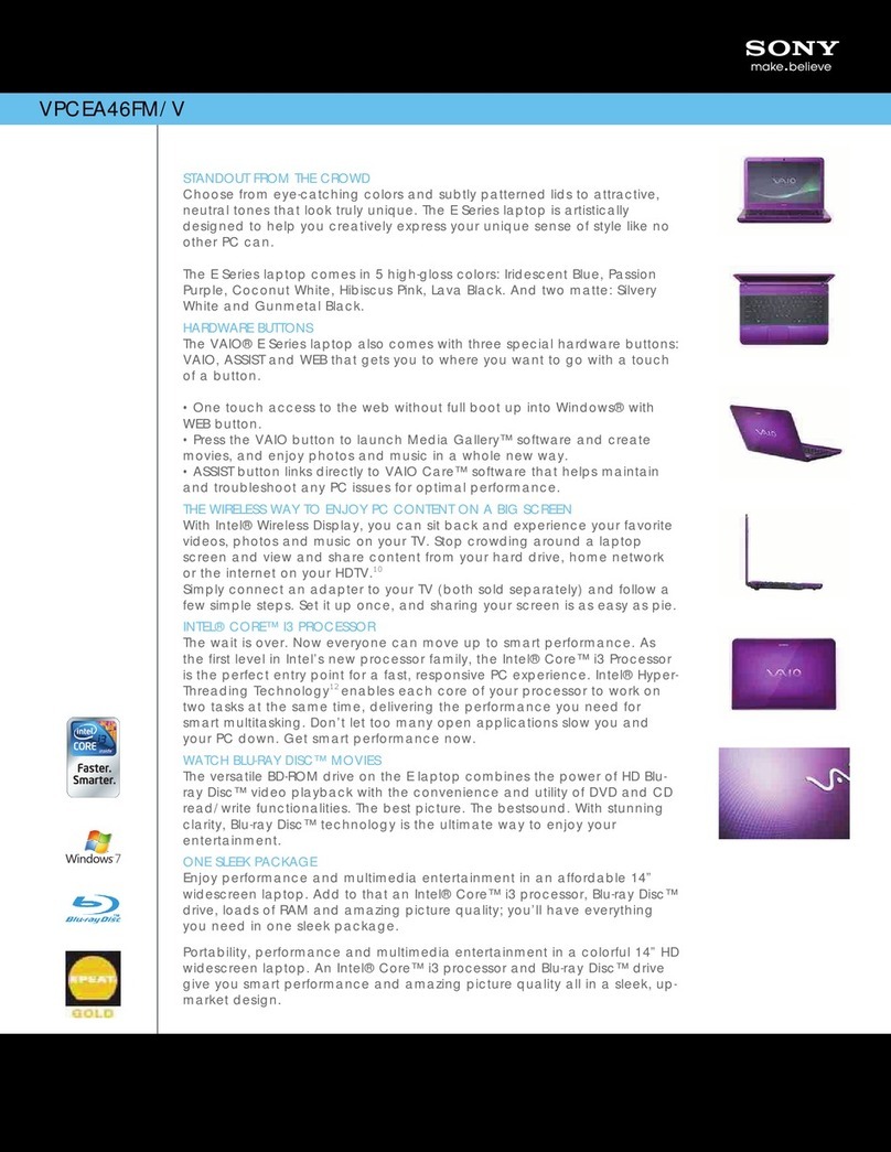 Sony VPCEA46FM/V User manual