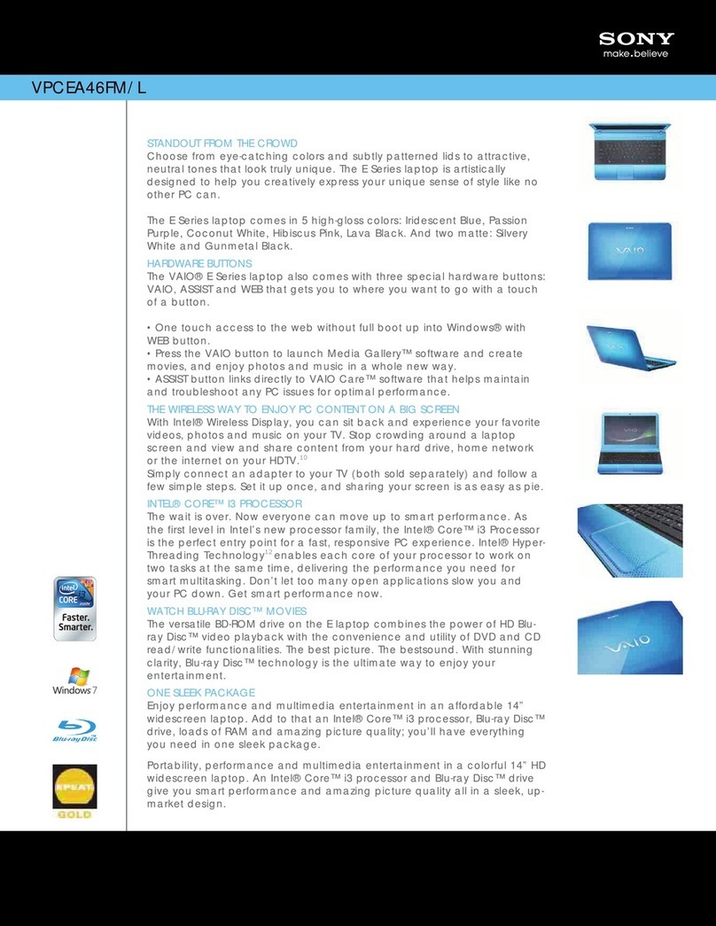 Sony VPCEA46FM/L User manual