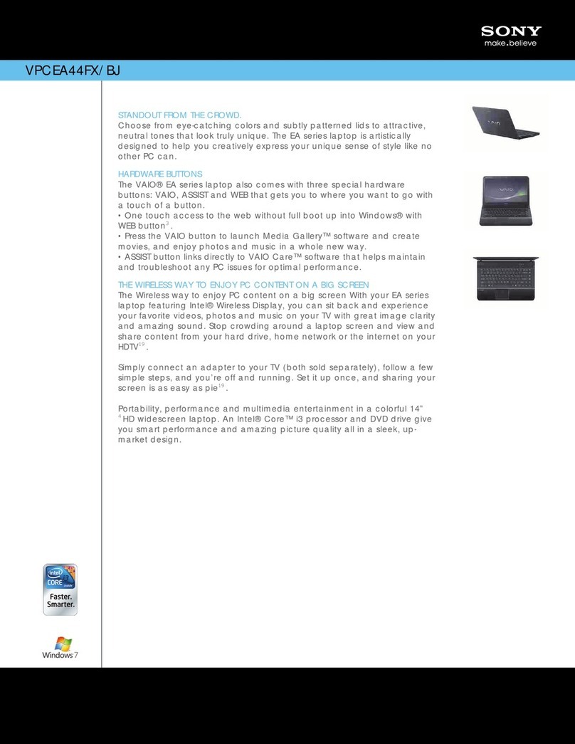 Sony VPCEA44FX/BJ Specifications