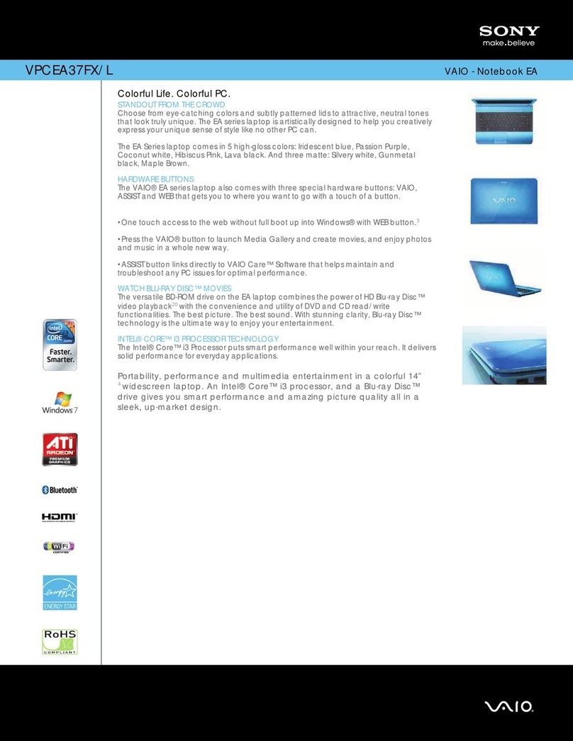 Sony VPCEA37FX/L User manual
