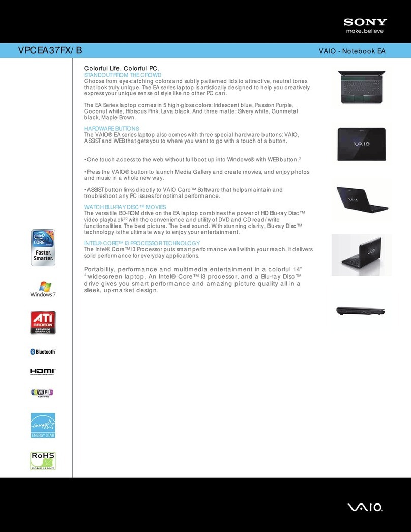 Sony VPCEA37FX/B Specifications