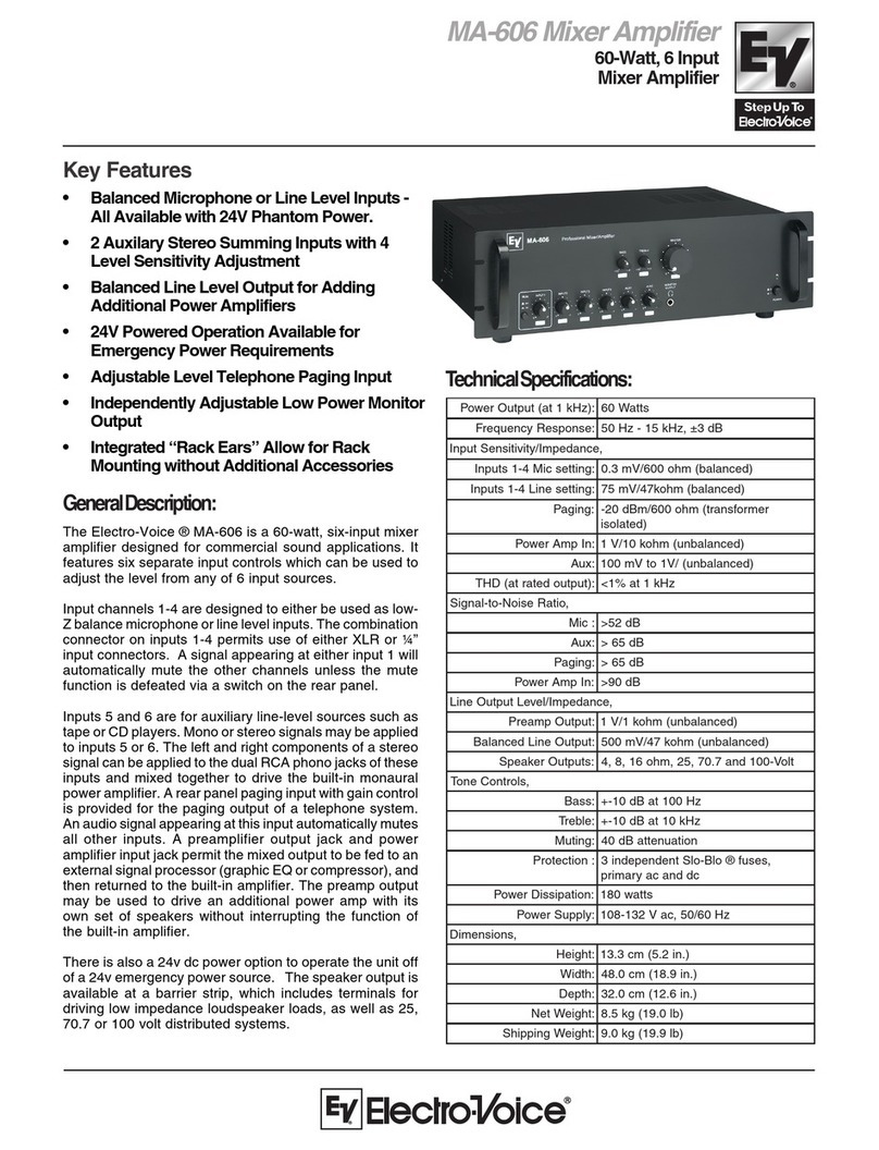 Electro-Voice MA-606 Technical specifications