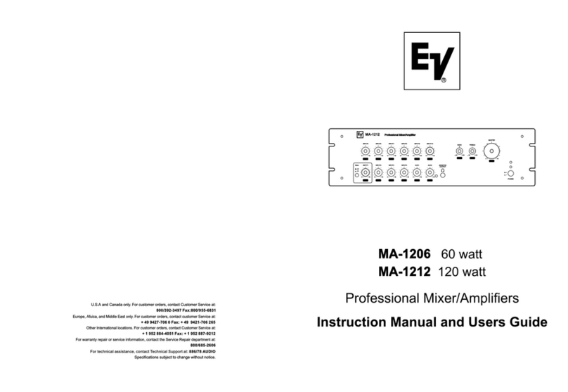 Electro-Voice Mixer Amplifier MA-1206 Guide