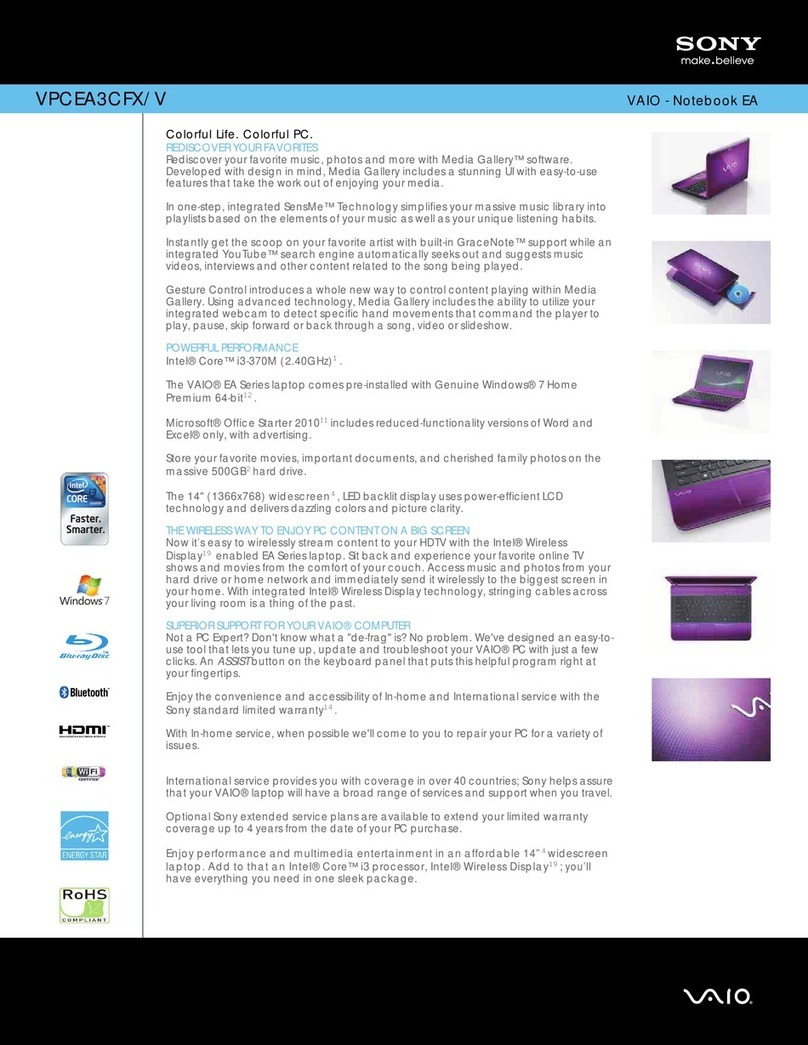Sony VPCEA3CFX/V User manual