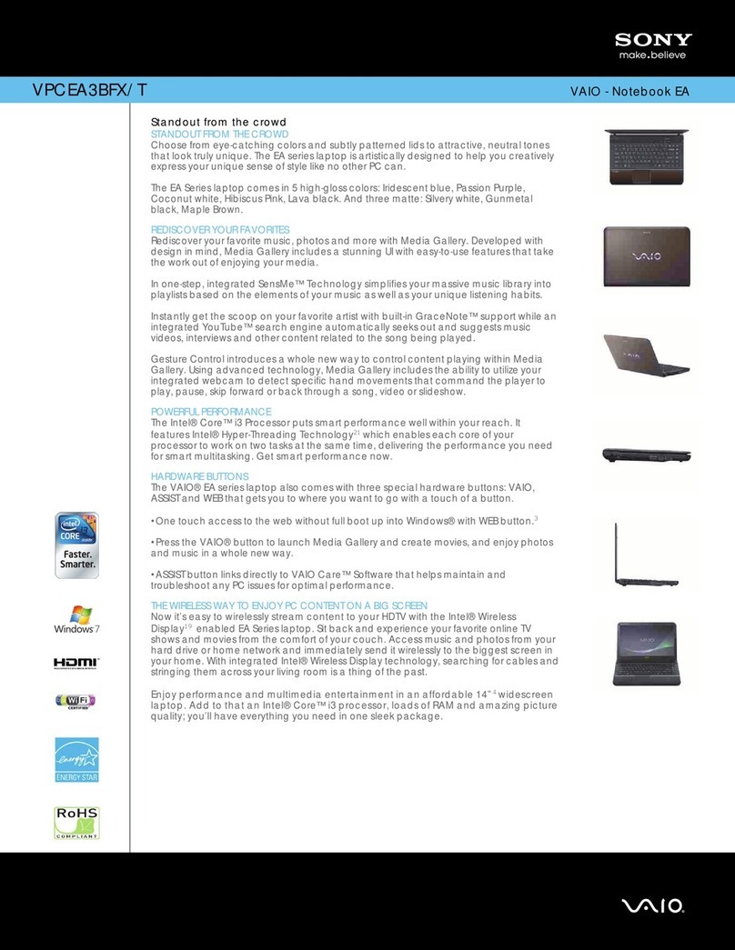 Sony VPCEA3BFX/T User manual