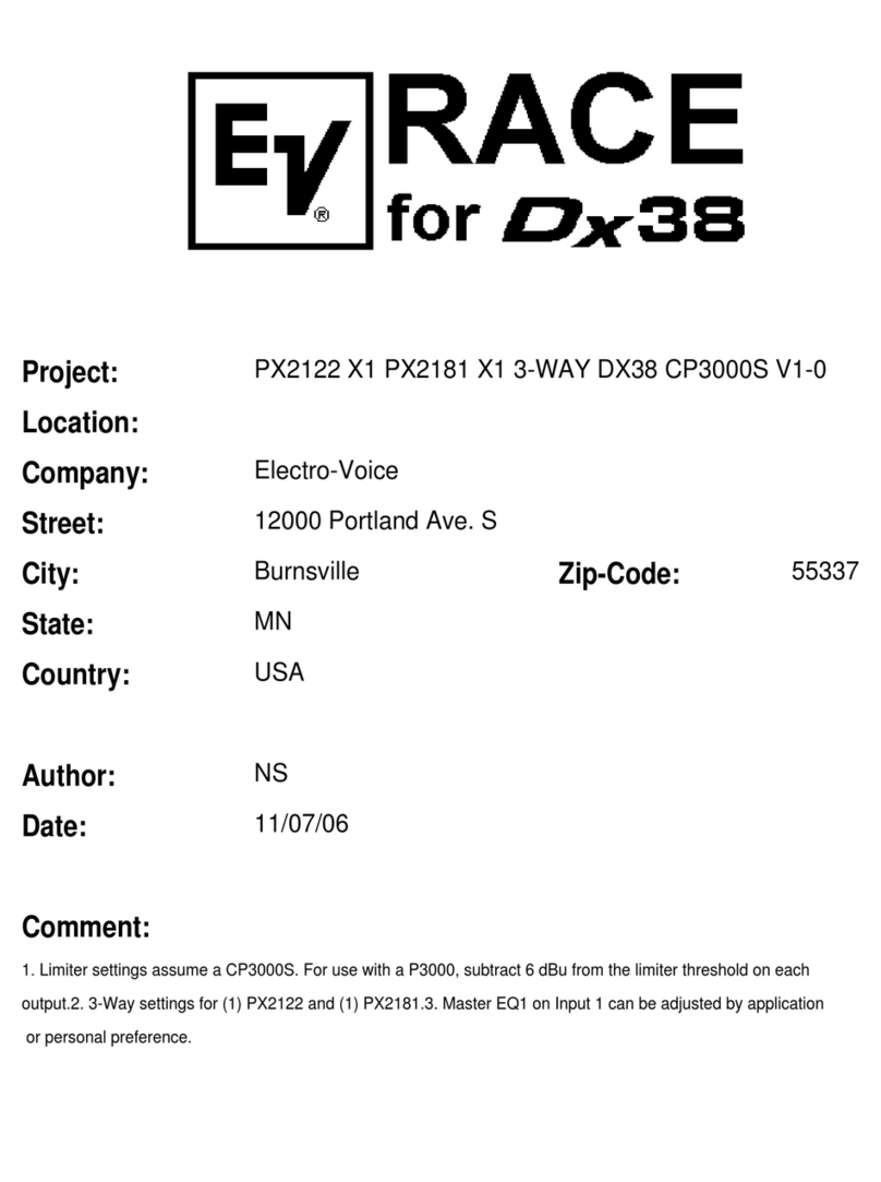 Electro-Voice Compact Precision CP3000S supplementary guide