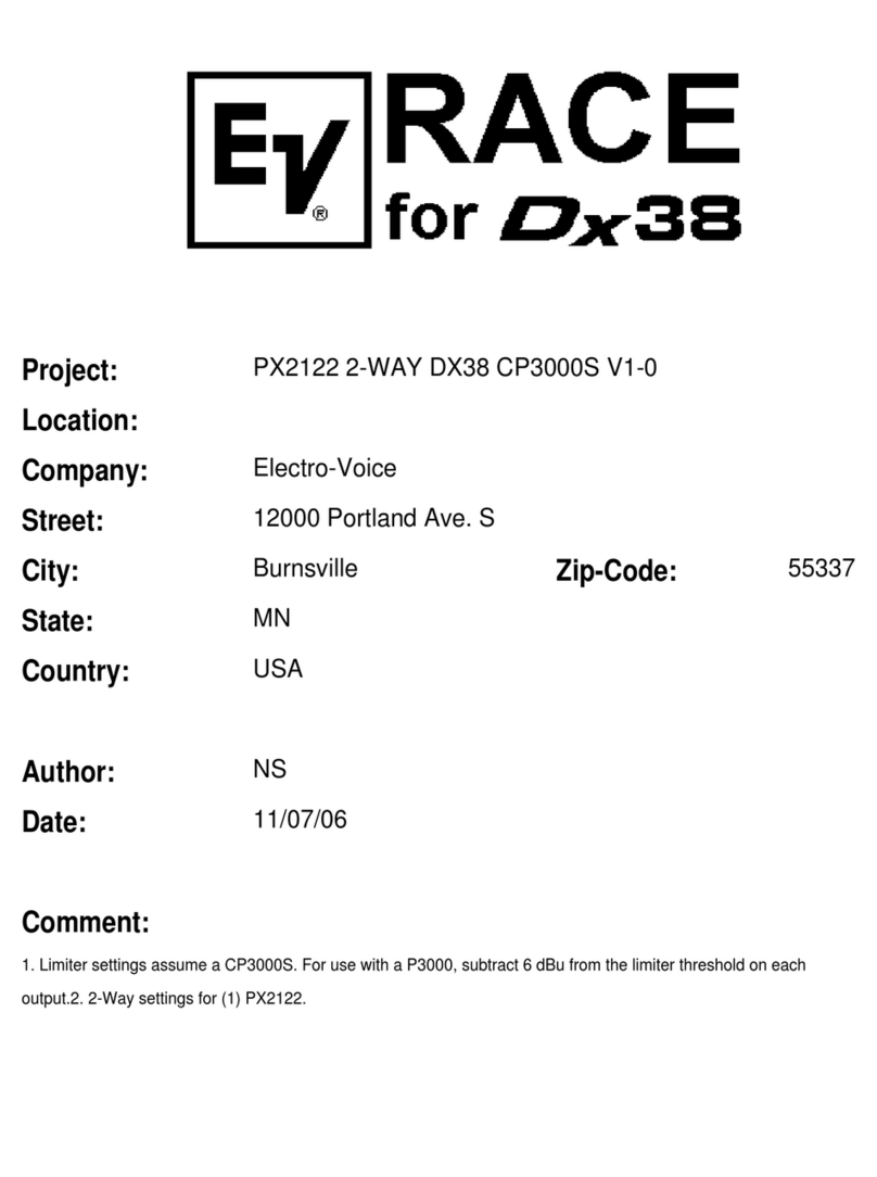 Electro-Voice Compact Precision CP3000S supplementary guide