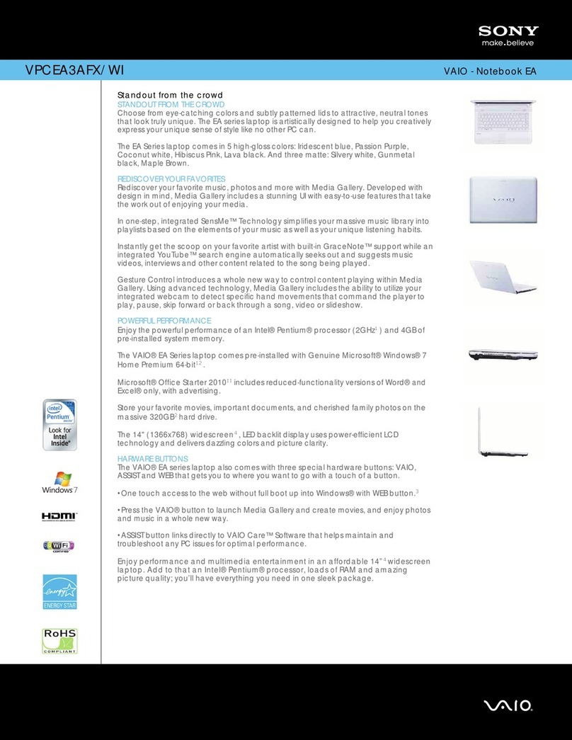 Sony VPCEA3AFX/WI User manual