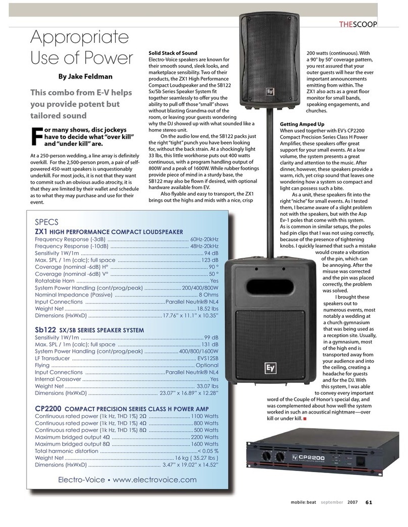 Electro-Voice Precision CP2200 Specifications