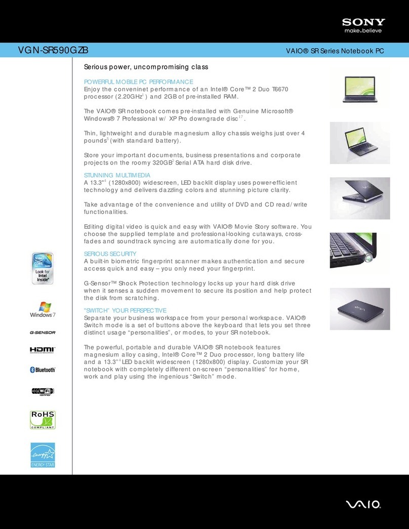 Sony VAIO VGN-SR590GZB User manual