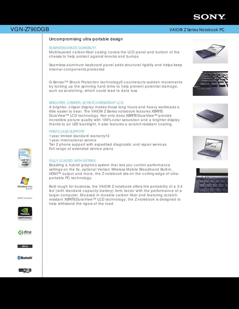 Sony VGNZ790DGB - VAIO Z Series User manual