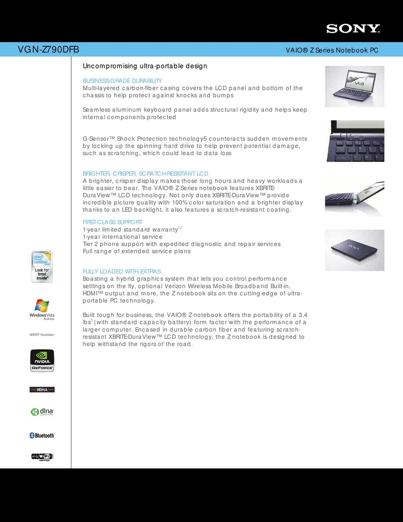 Sony VGNZ790DFB - VAIO Z Series User manual