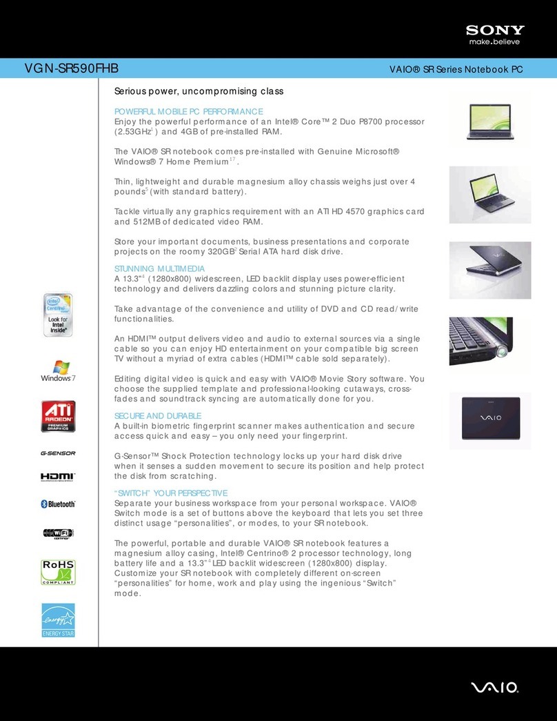 Sony VAIO VGN-SR590FHB User manual