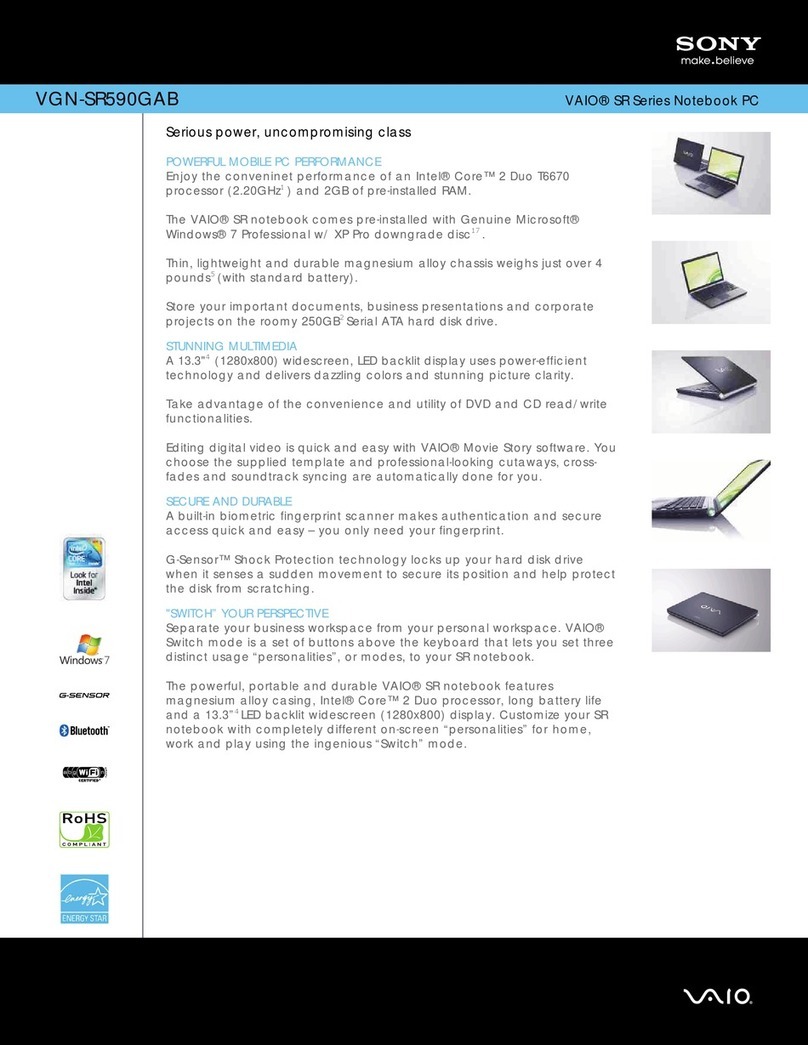 Sony VAIO VGN-SR590GAB User manual