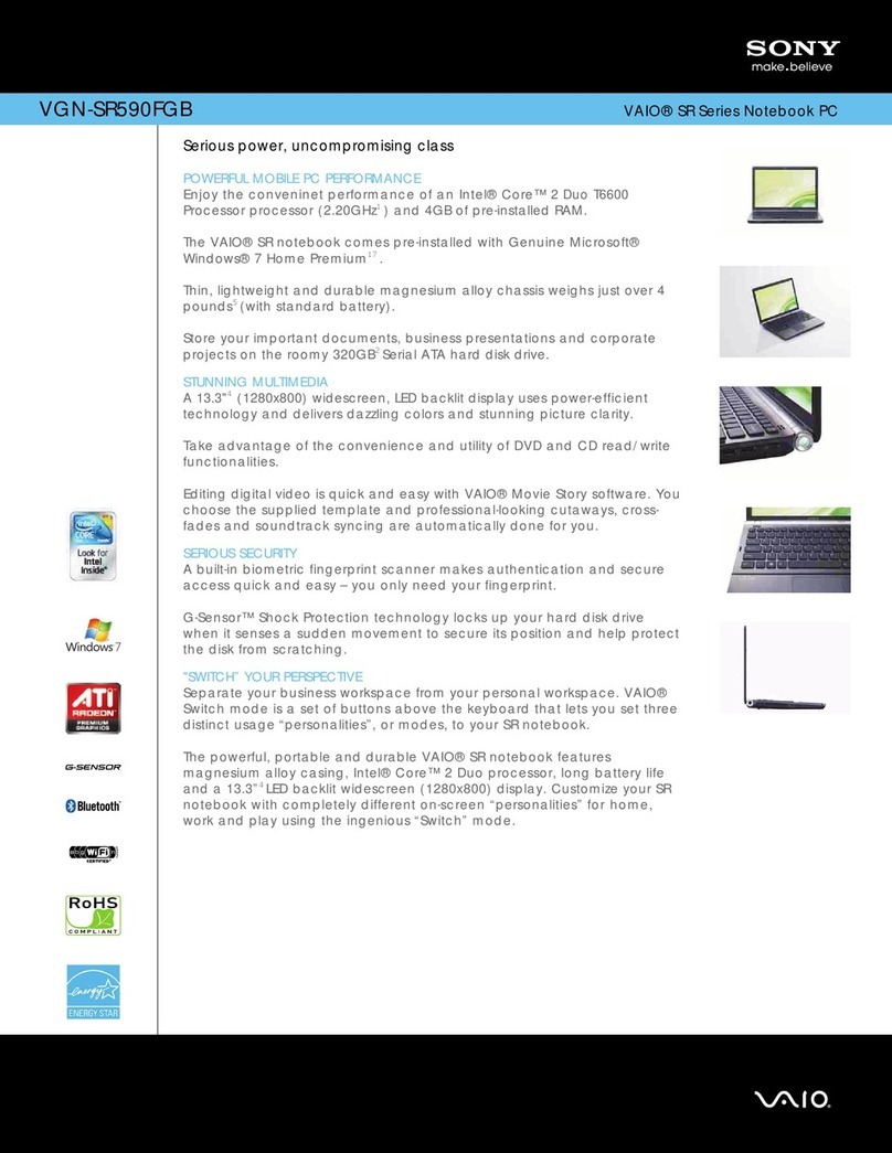 Sony VAIO VGN-SR590FGB User manual