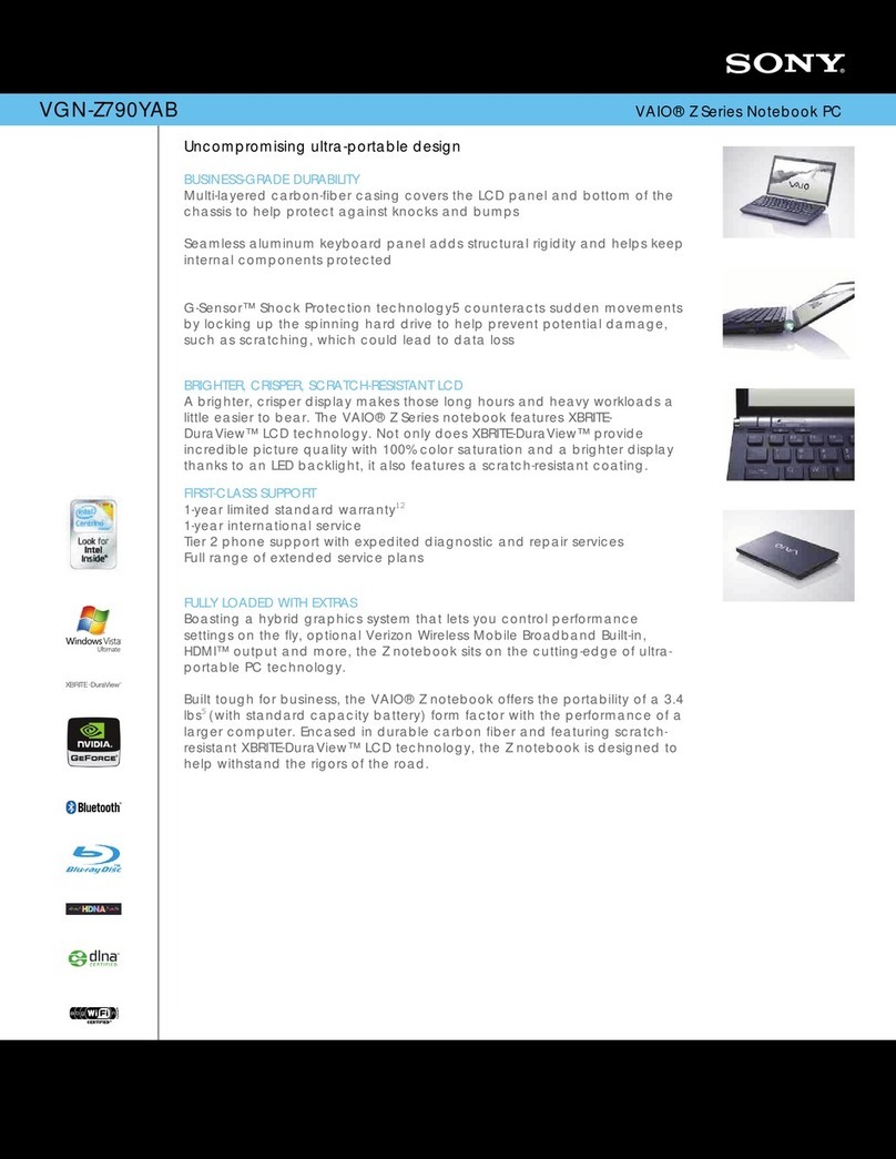 Sony VGN-Z790Y User manual