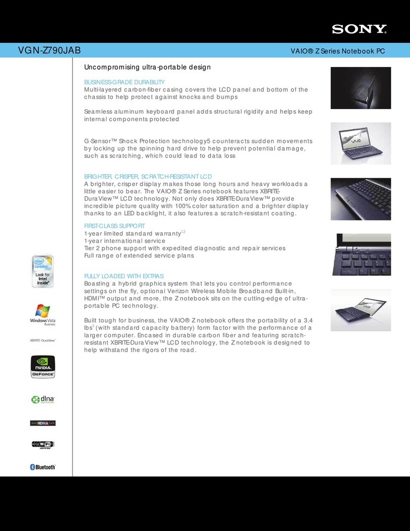 Sony VGN-Z790J User manual