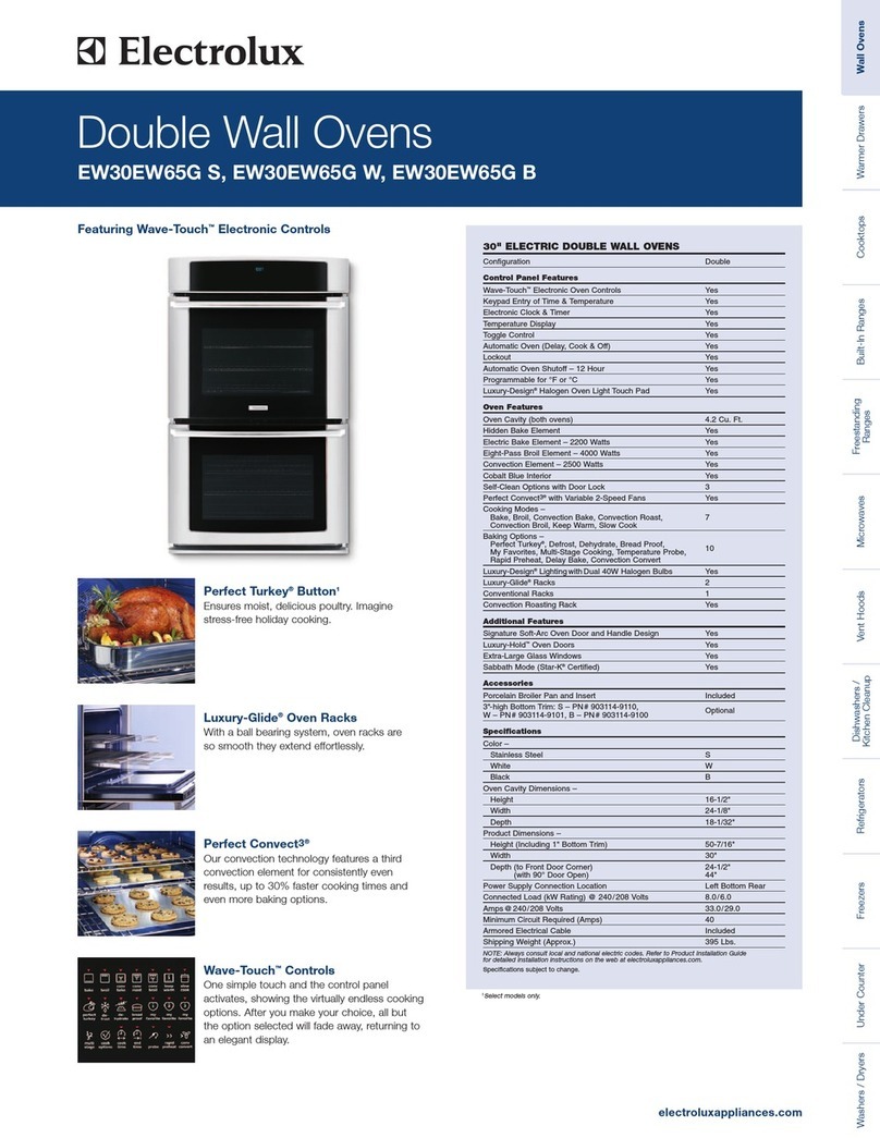 Electrolux EW30EW55G - 30 in. Single Wall Oven Specifications Electrolux EW30EW55G - 30 in. Single Wall Oven Specifications