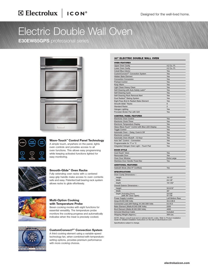 Electrolux E30EW85GPS - Icon 30" Professional Series Electric Double... User manual Electrolux E30EW85GPS - Icon 30" Professional Series Electric Double... User manual