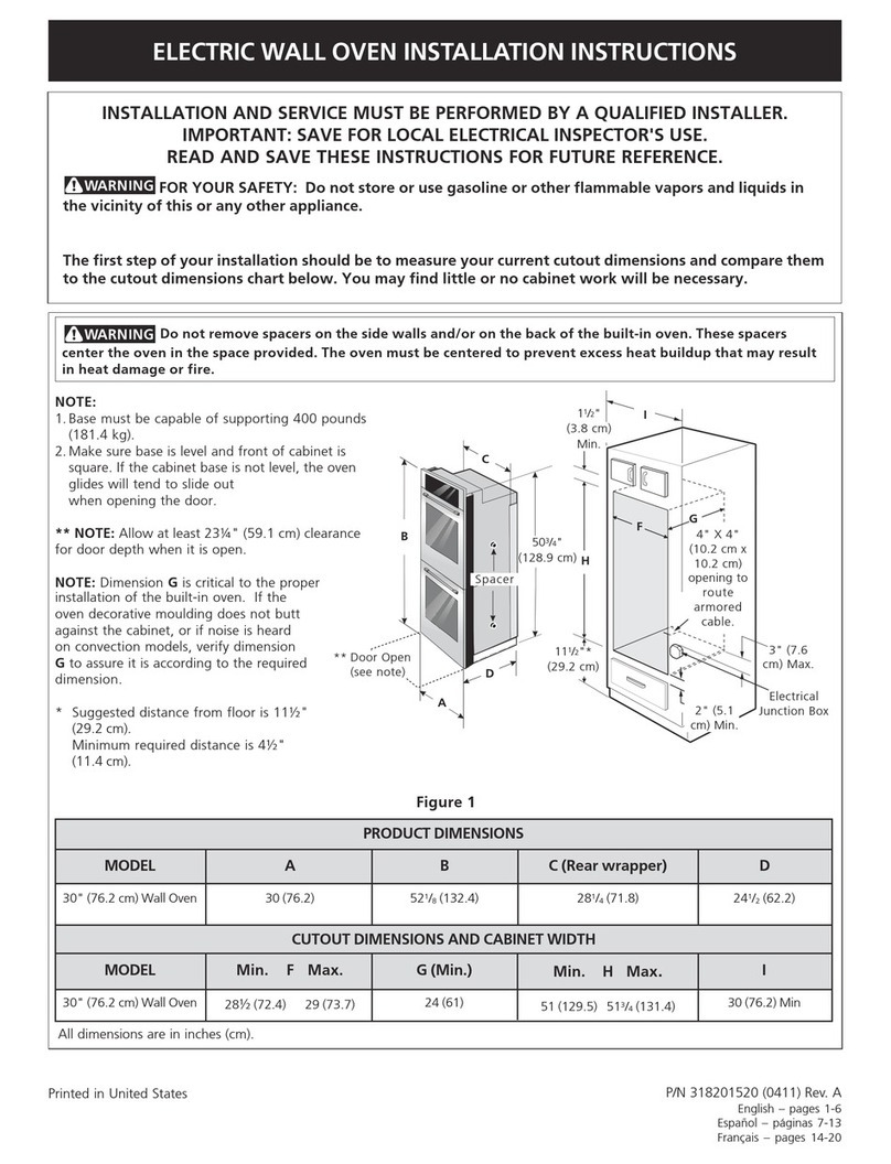 Electrolux E30EW85EPS - Icon 30" Professional Series Electric Double... User manual