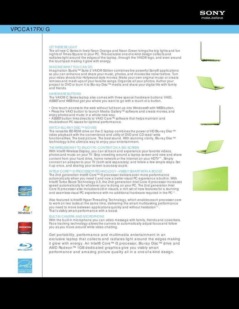 Sony VPCCA17FX/G User manual