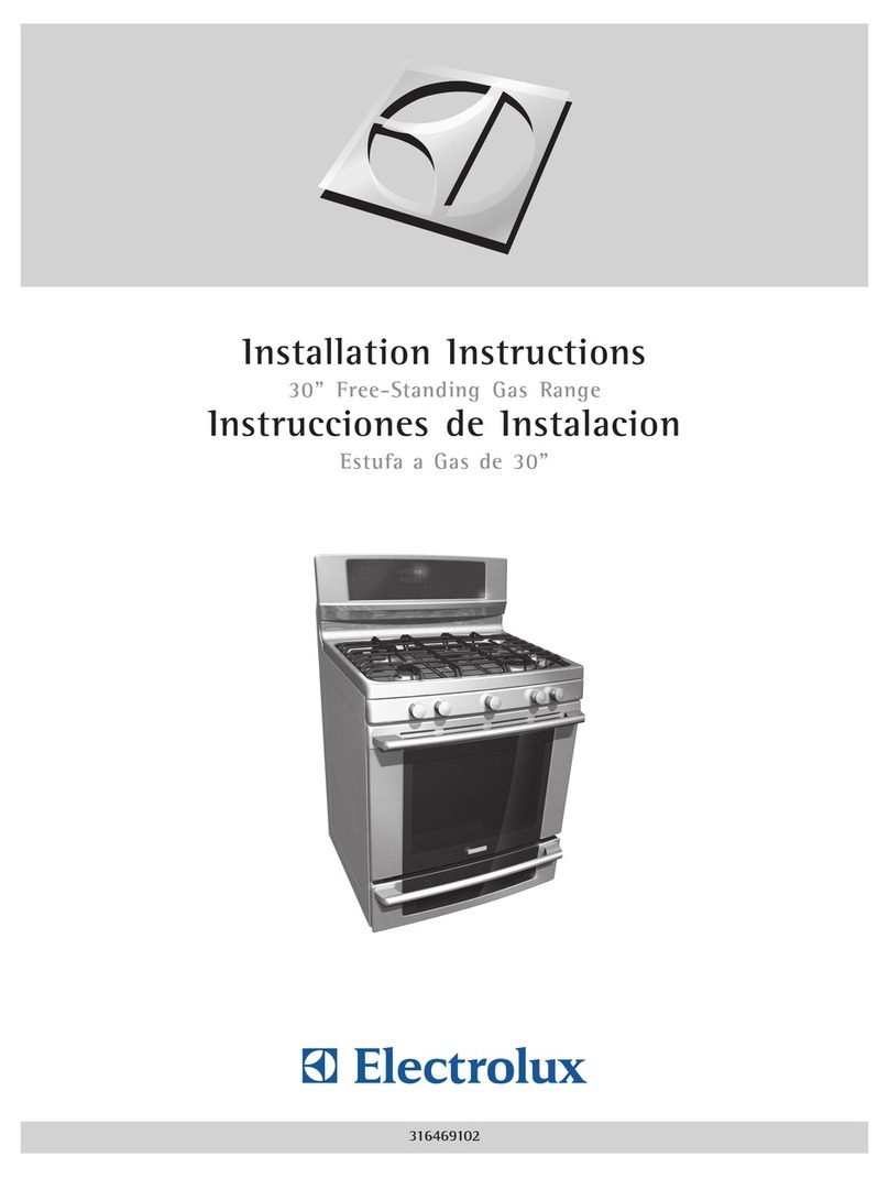 Electrolux EW30GF65G - 30'' Gas Range User manual