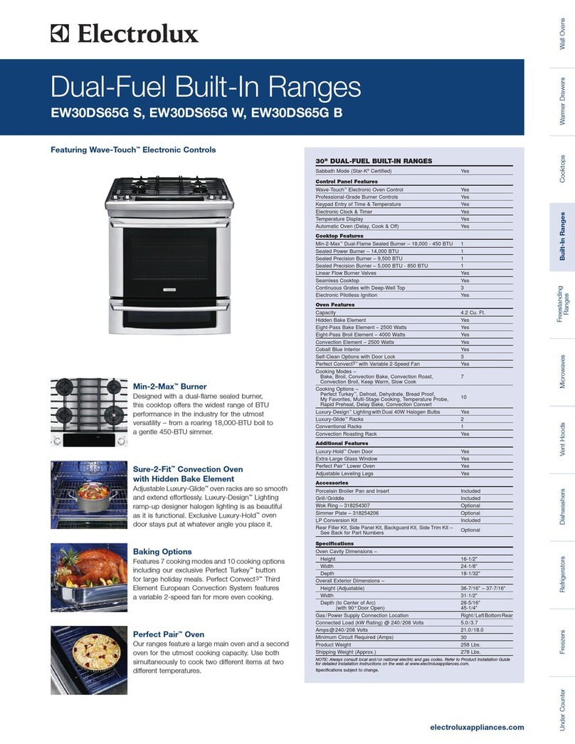 Electrolux EW30DS65G S Specifications