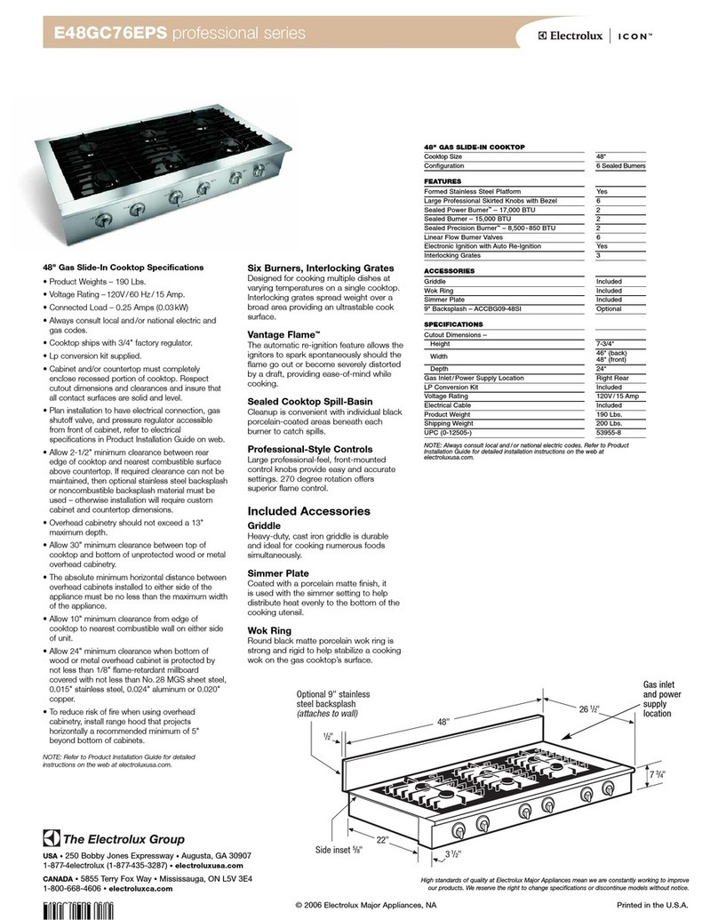 Electrolux E48GC76E Specifications