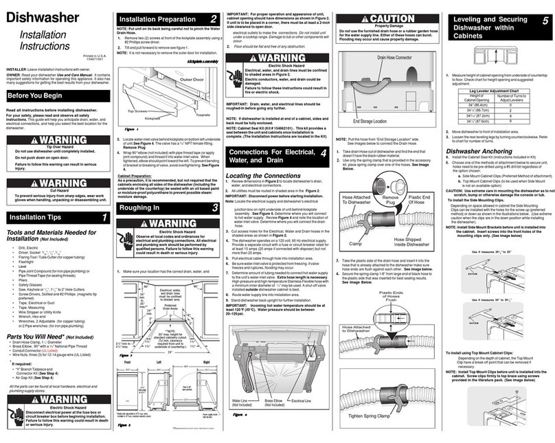 Electrolux EIDW6105 installation instructions