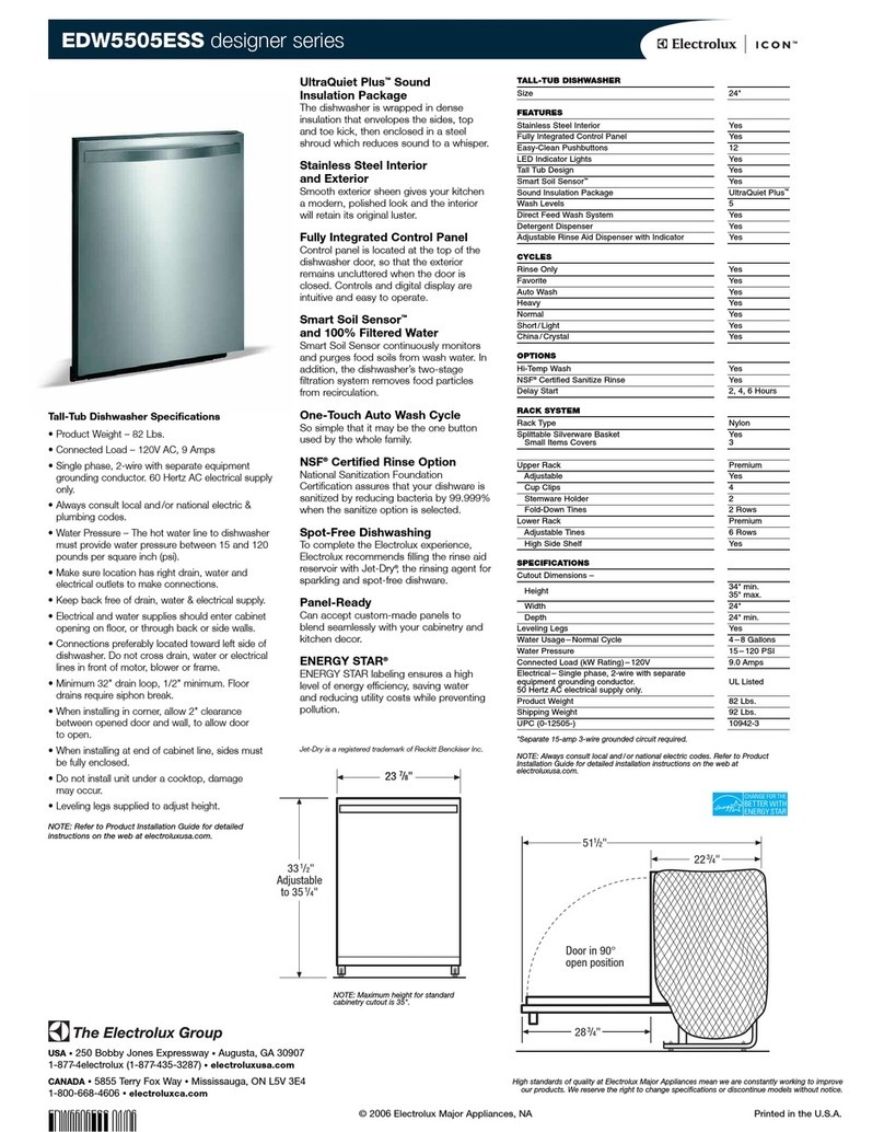 Electrolux EDW5505ESS Specifications