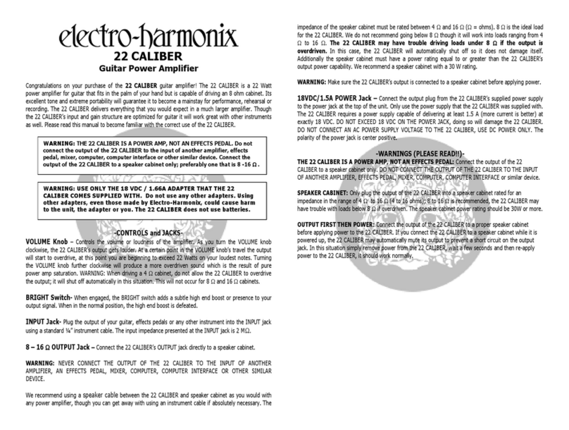 Electro-Harmonix 22 Caliber user guide