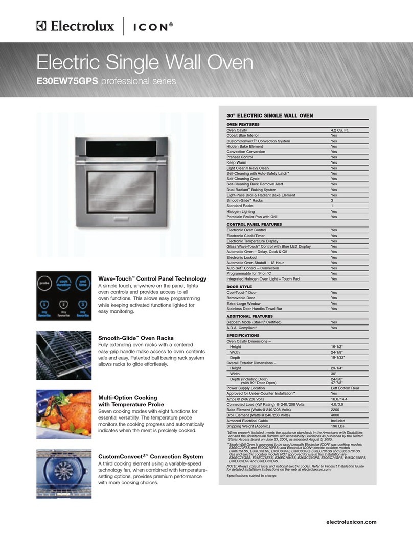 Electrolux E30EW75GPS - Icon 30" Professional Series Single Electric Wall... User manual
