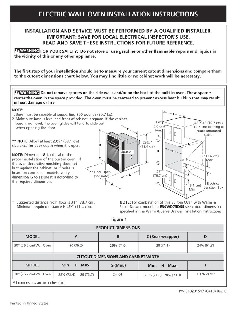 Electrolux E30EW75ESS installation instructions