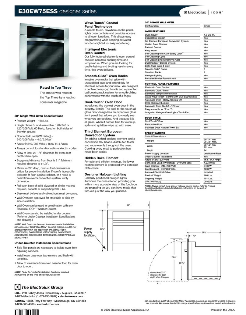 Electrolux E30EW75ESS Specifications