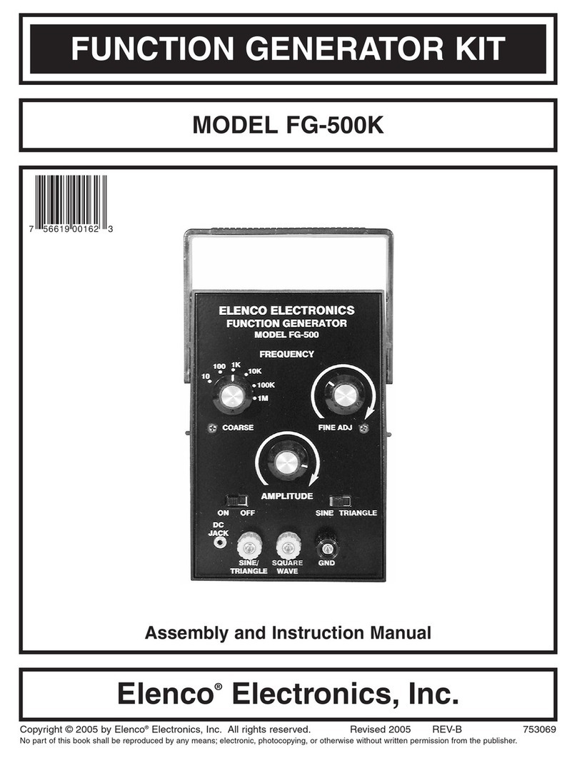 Elenco Electronics FG-500K Assembly and instruction manual