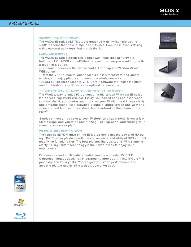 Sony VPCEB45FX/BJ Specifications