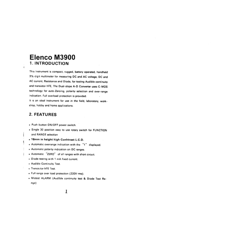 Elenco Electronics M-3900 User manual Elenco Electronics M-3900 User manual