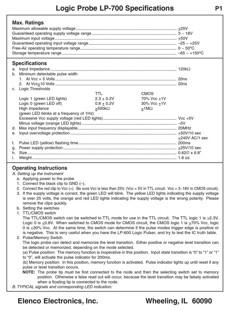 Elenco Electronics LP-700 User manual