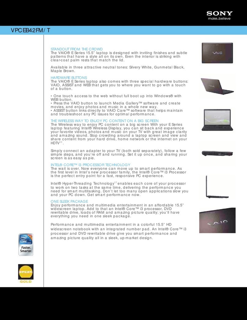 Sony VPCEB42FM/T User manual